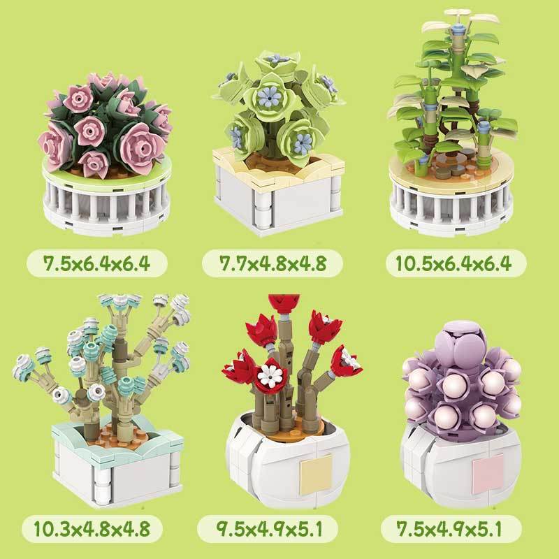 Kit de construction fleurs succulentes jouet plante en pot_voghion.com