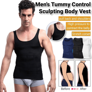 Mens Tummy Control Sculpting Body Vest Slimming Singlet Weight Loss Chest Compression Shirt Body Shaping Underwear