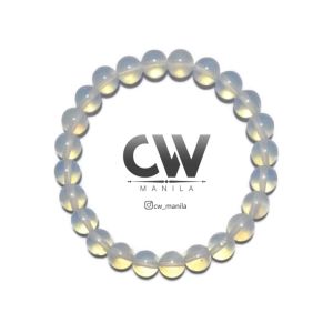 CW Manila - 0SIRIS Stretch Bracelet - 8mm Moon Stones with Truncated Spacers - Charm Bracelet