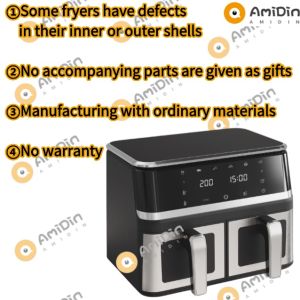 เครื่องทอดอากาศคู่ Amidin 10L เครื่องทอดอากาศทอด 2000W อุณหภูมิและเวลาที่ปรับได้วัสดุสแตนเลสคุณภาพสูง เครื่องทอดอากาศทอดลึกแบบคลิกเดียว เครื่องทอดอากาศทอดคู่ ลิ้นชักอากาศทอด 2 ลิ้นชักอากาศท Dual zone air fryer air fryer oven