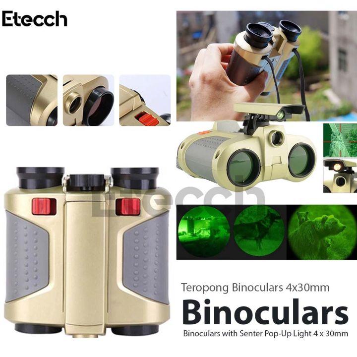Teropong Binoculars with Senter Pop-Up Light x 30mm Teropong