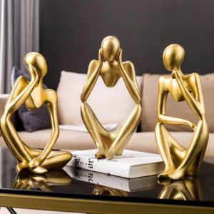 1/3pcs Thinker Sculpture Figurine Home Decor Statues Modern Bookcase Decor Artwork For Home Decor