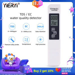 Yieryi TDS EC Meter Máy Kiểm Tra Nhiệt Độ Máy Đo Chất Lượng Nước Làm Vườn Dẫn Điện Với ATC Nhiệt Độ
