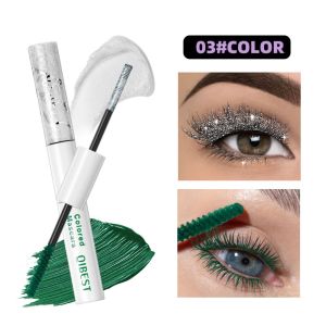 NUBE Double Headed Diamond Glitter Mascara Long Lasting QIBEST Colored Mascara  Pink Blue Red Waterproof Mascara Eyelashes