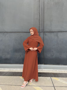 Baju Abaya Turkey Remaja Basic Polos Syari Kekinian Kualitas Bagus Bahan WOLFIS