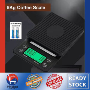 Local Ready Stock Coffee Espresso Kitchen Baking Digital Weighing Timer Tare Function Scale Accuracy 0.1 gram to 5000 gram