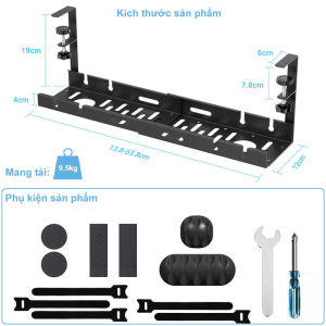 giá đỡ ổ cắm điện,giá đỡ ổ điện,Giá đỡ treo Ổ cắm điện Khay Sắp Xếp Dây Có Thể Thu Vào Để Bàn Khay Cáp Không Khoan Giỏ Để Quản Lý Dây Quản Lý Cáp Kim Loại Chắc Chắn Dưới Bàn Có Kẹp Cho Gia