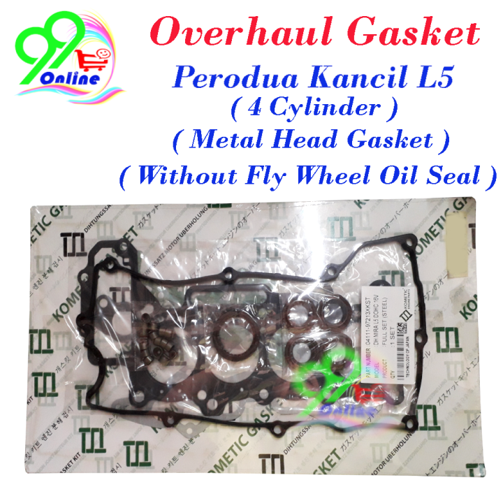 Perodua Kancil L5 ( 4 silinder) baik pulih Gasket (Gasket kepala logam) Perodua Kancil L5 ( 4 Cylinder ) Overhaul Gasket ( Metal Head Gasket )