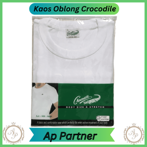 1 Pcs Kaos Oblong Polos Pria Crocodile Bahan Cotton | Kaos Laki Laki Dewasa Hitam Putih Nyaman