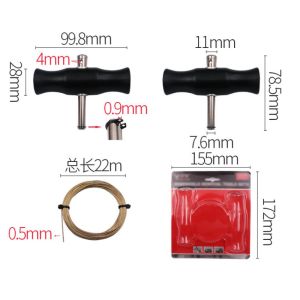 3pcs Car Windshield Removal Tool Kit / 22m Window Glass Cutting Wire With Handles / Windshield Wire Cut Out Tool
