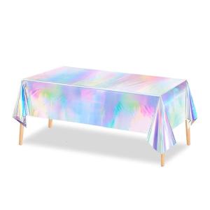 Shinys Lasers Design Disposable Plastic Table Cover Waterproofs Festives Celebration Supply 1Piece