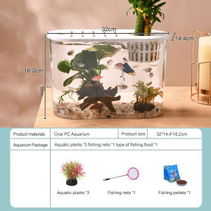 Desktop Mini Fish Tank Compact Size Fish Bowl Easy To Maintain Tangki Ikan Desktop Suitable For Office