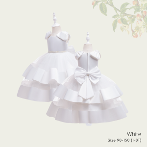 [Brandedbaby] 3T-9T Party Dress Satin Mix Tulle Anak Perempuan
