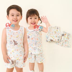 Two-Pieces Cute Fashion Baby Kids Boy Singlet and Pants Vest Suits Set | Singlet Seluar Bayi Lelaki