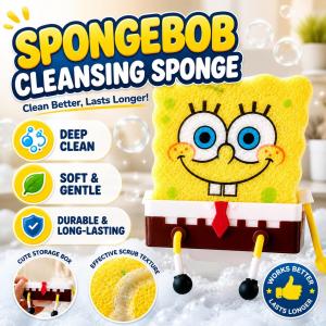Span Cuci Pinggan Spongebob Sponge Cleansing Dishwashing Kitchen Drain Rack