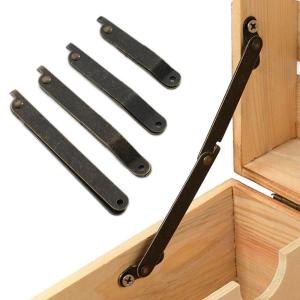 FSHEDR Retro 1 pcs Metal with Screw for Box Corner Cupboard Hinges Support Hinges Lid Stays Furniture Hardware