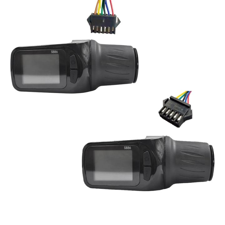 24 V/36 V/48 V/60 V S886 Ebike Panneau D'Affichage LCD Accélérateur au Pouce 5 Broches pour Vélos Électriques E-Scooter (5 Broches) - Sport