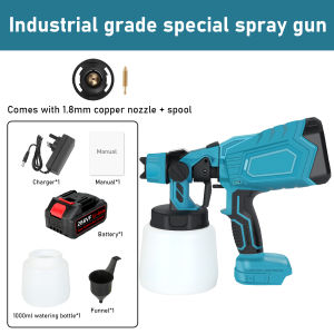 👍🏻👍🏻NERE 850W Handheld portable cordless electric paint wireless spray paint gun battery 1000ml Flow Control Household Electric Paint sprayer gun cordless 电动喷漆枪