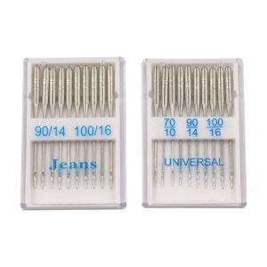 1 bộ Kim máy may 70/10 90/14 100/16 mũi cầu đầu thường xuyên điểm may kim cho quần jean và hàng thủ công