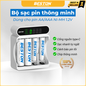 Bộ sạc pin AA/AAA Ni-MH 1.2V sạc nhanh tự ngắt an toàn có màn hình led theo dõi trạng thái sạc phát hiện pin lỗi Beston C9023L