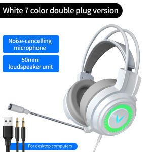 2023 Gaming Headphone With Noise Cancelling Micphone 7.1 Surround Sound Stereo Wired Earphones USB Microphone Colourful Light for PC Laptop PS4