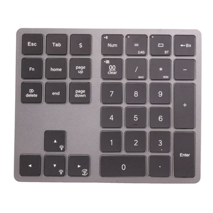 1 Piece Backlight Bluetooth Numeric Keypad RGB Rechargeable 34 Keys ...