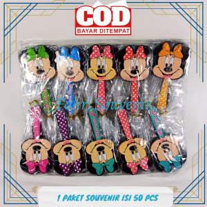 Souvenir Pernikahan Kitanan dan Ultah Kaca Cermin Karakter MICKEY MOUSE Kemasan Plastik ISI 50 PCS