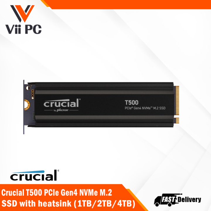 Crucial T500 (1TB/2TB/4TB) PCIe Gen4 NVMe SSD with