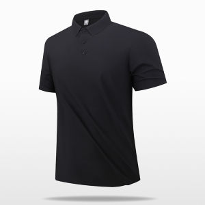 Affordable Mens Business Casual Shoes polo Seamless Turn-down Collar Quick-dry Ice-feel Summer High-elastic Trendy Short-sleeve Mens Shirt