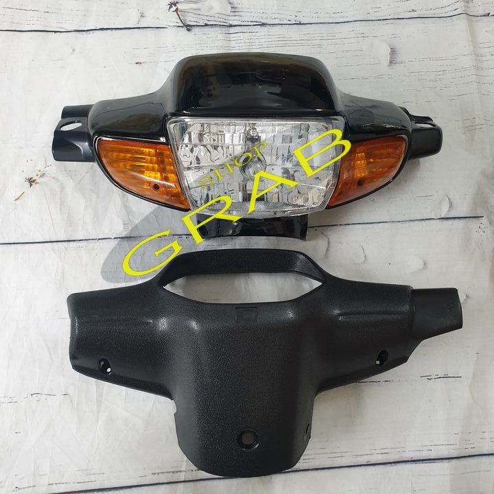Bộ 4 món đèn pha - xi nhan - ốp đầu (gáy) xe 1 bóng phanh CƠ xe