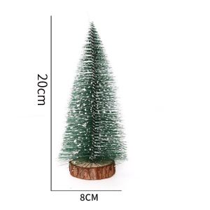 Tabletop Christmas Tree Decor Mini Cedar Wood Ornament Rustic Home Office Desk Holiday Display