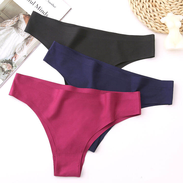 Umiwear Seamless High cut Bikini panty for women ice silk Panties