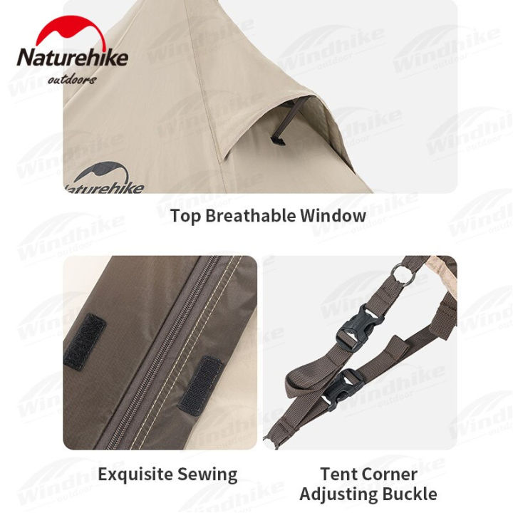 Naturehike%20RANCH%20Series%20Hexagonal%20Pyramid%20Tent%20Tipi%20Style%20Camping%20Tent%20for%203%20to%204%20Person%20with%20Skirt%20Waterproof%20Hexagon%202%20Door%20Hall%20Outdoor%20Shelter%20Bell%20Teepee%20TP%20with%20Optional%20Groundsheet%20Mat%20Add-on%20Nature%20Hike%20-%20Image%205