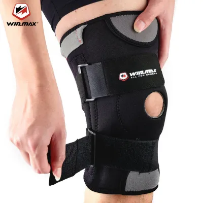 WINMAX Neoprene Elastic Open Patella Adjustable Knee Support One Piece Heated Adjustable Knee Brace Support Relieve Stabilizer Leg For Arthritis Knee Strap Patella Open Patella Protector