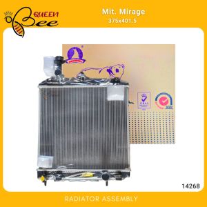 14268 QUEENBEE Mitsubishi Mirage Radiator Assembly A/T 375x414.5x16mm 1ROW 1350A798 (Polar)