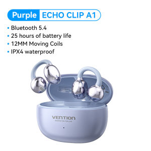 Vention IPX4 Bluetooth 5.4  Wireless Earbuds Bluetooth Sports Earphones Headphones in ENC with Open Ear Clip Earhooks & Ear Hook  for iPhone SAMSUNG Xiaomi Huawei Noise Cancelling Earphone