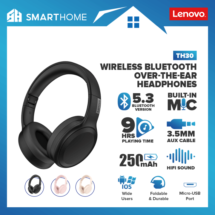 Lenovo Thinkplus TH30 Wireless Gaming Headphones HIFI Stereo Music