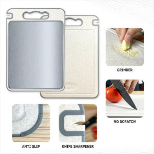 TALENAN DAPUR 3 IN 1 2 SISI DOUBLE SIDED CUTTING BOARD CHOPPING BOARD MULTIFUNGSI DENGAN PEMARUT DAN PENGASAH - JODY-CUTTING BOARD GROSIRSTORE168