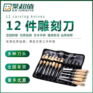 Bộ đục gỗ 12 món Dụng cụ chạm khắc gỗ chuyên nghiệp cho thợ mộc và thợ điêu khắc