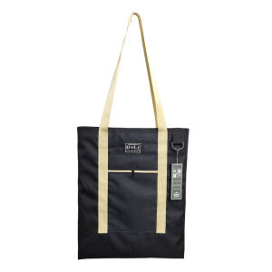 Tote Bag Pria Hitam Polos Bahan Kanvas Kasual Penutup Resleting DLY 26A