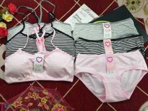 ONE SET BRA / BH DAN CD WANITA 0810 BUSA TIPIS TANPA KAWAT IMPORT