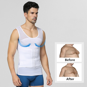 HOLA  Mens Compression Shirts Body Shaper Slimming Vest Elastic Slim Muscle Tank Shapewear
