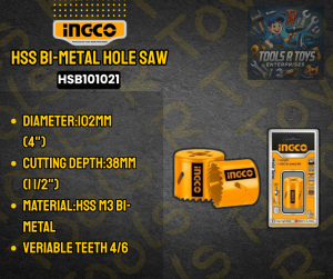 INGCO HSS BI-METAL HOLE SAW | HSB101021 | TOOLS R TOYS | ING-HANDTOOLS