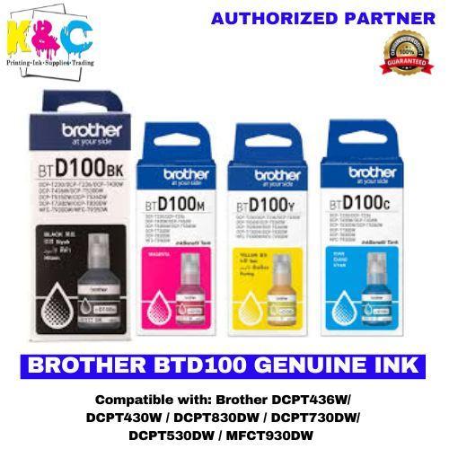 GENUINE BROTHER BTD100 Ink Bottle (BLACK/MAGENTA/YELLOW/CYAN) | Lazada PH