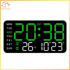Digital Alarm Clock Boarderless Wall-mounted Clock Large Number Display Desk Alarm Clock Multifunctional for Home Office