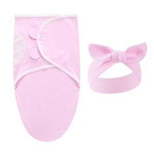 1 bộ trẻ sơ sinh swaddles Bộ Chăn với đáng yêu Bowknot mũ nón đáng yêu Mô hình phòng giao hàng bọc vải với hairband