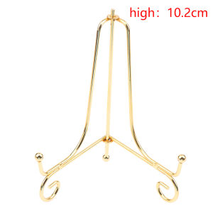 LEI Gold Iron Display Stand Craft Bracket Book Holder Photo Pedestal Bowl Dish Frame Picture Plate Rack Easel Storage Decoration