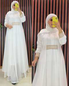 Salsa Dress / Gamis Kondangan Ceruty Babydoll Full Puring / Dress Muslimah Aksen Renda Terbaru