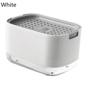 Portable Dishwashing Container Double Layer Manual Press Cleaning Liquid Box Foam Bottle Soap Dispenser