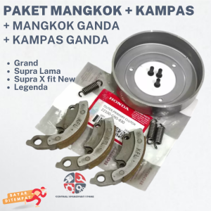 KFL/KTL PAKET (HEMAT) PELAT KOPLING + KAMPAS GANDA + ROLER + MANGKOK KUPLING LEGENDA REVO LAMA BLADE LAMA SUPRA X FIT LAMA BARU / KARET GANDA GRAND / PLAT KAMPAS KOPLING KOPPLING RUMAH MANGKOK OTOMATIS / SPROCKET LONCENG MANGKOK GANDA SUPRA PIT REPO BLED